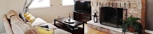 Exposed Brick Fireplace