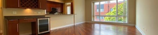 Gorgeous living space with floor to ceiling windows