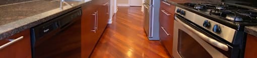 Bright kitchen with granite countertops