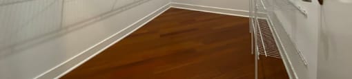 Large walk-in closet with built-in shelving