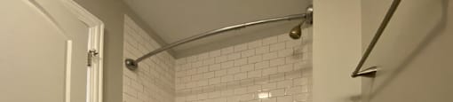 White tile shower