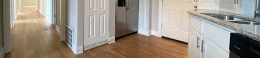 Stainless steel appliances and a built-in ice maker