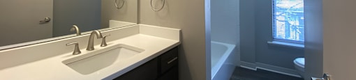 Bathroom with spacious vanity area