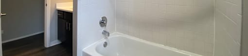 Tub and shower in bath