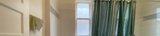 Bright bathroom space with windows