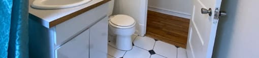 Bright bathroom space