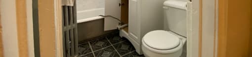 Bathroom with vanity storage