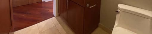 Bright bathroom space