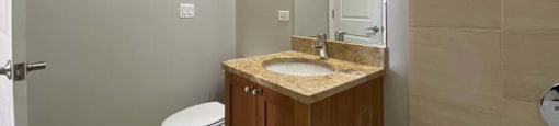 Bright guest bathroom