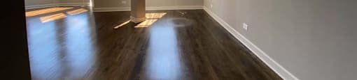 Hardwood floors and large windows