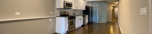 Stunning kitchen space with hardwood floors