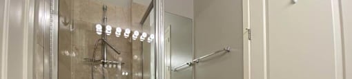 Walk-in shower in the guest bathroom
