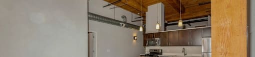 Nice wood plank flooring at Carriage House Lofts, Illinois, 60605