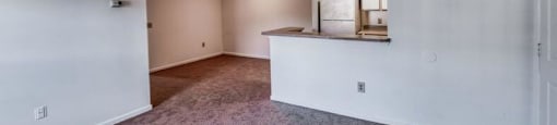 Living room area and separate dining nook