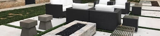 Patio with two fire pits