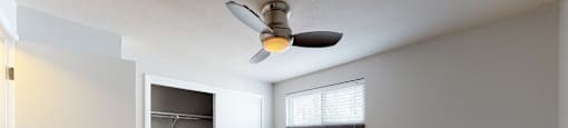 Master bedroom with remote controlled ceiling fan