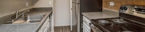 Stainless steel appliances with a built in microwave