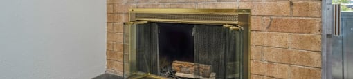 Brick fireplace