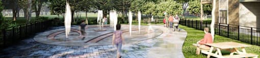 Rendering of Splash pad at Southcliff Apartments