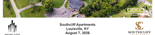 An aerial view of a construction site for Southcliff Apartments in Louisville, KY.