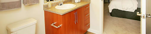 Bathroom with sink, toilet, shower and tub