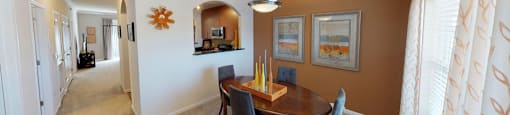 Dining room; opening to kitchen; hallway