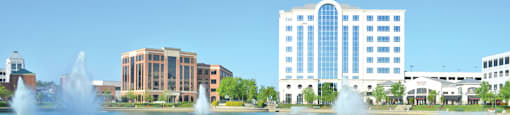 City Center fountain; office buildings