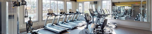 Fitness center with cardio equipment; free weights; flat screen TV