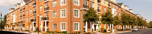 Corner apartment building