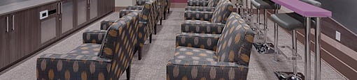 Movie theater with seating and TV