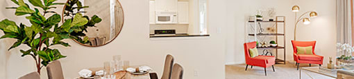 Separate dining area; galley kitchen and living room