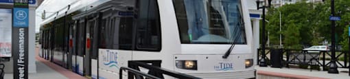 The Tide light rail at York Street / Freemason station