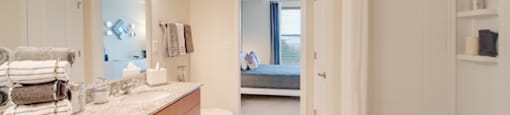 Upgraded master bathroom with granite countertops; garden tub with tile; off master bedroom