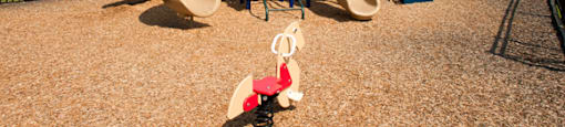 Playground adjacent to grilling area; surrounded by fencing