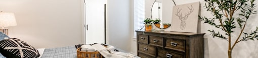 bedroom with a bed and a dresser