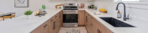 kitchen with wooden cabinets and stainless steel appliances