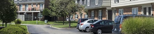 Apartment building and parking.