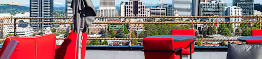 Amazing views from the rooftop deck at Portland Towers