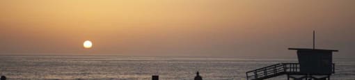 View of the beach at sunset