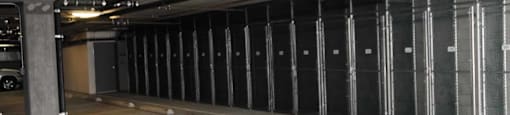 Covered private parking garage