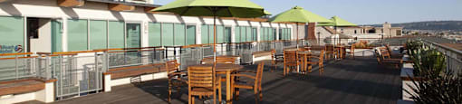 Community rooftop and seating area