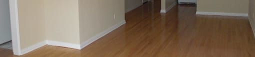 Living room area with wooden floors