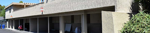 View of covered parking area