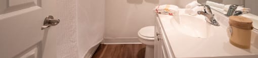 this is a photo of the bathroom in a 1 bedroom apartment at deer hill apartments in c
