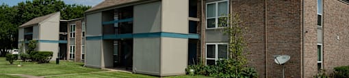 exterior buildings and green landscaping
