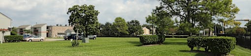 View of courtyard with green landscaping