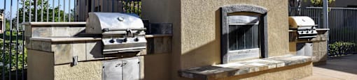 community grilling station and fireplace