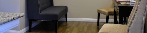 Leasing office with seating