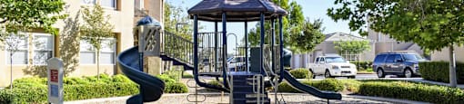 Community playground with play equiptment