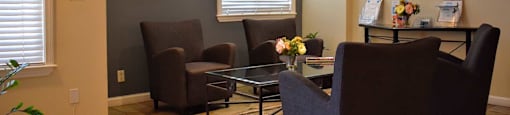 Lounge area in the leasing office